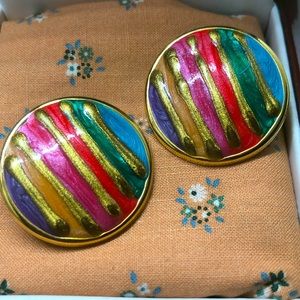 Vintage Enamel Earrings